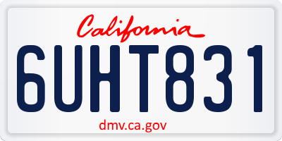 CA license plate 6UHT831