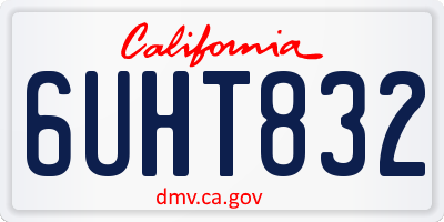 CA license plate 6UHT832