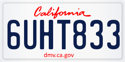 CA license plate 6UHT833