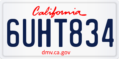 CA license plate 6UHT834
