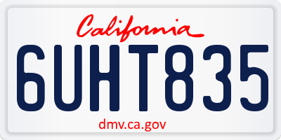 CA license plate 6UHT835