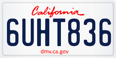 CA license plate 6UHT836