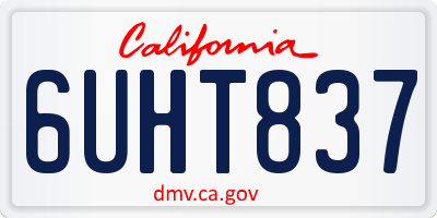 CA license plate 6UHT837