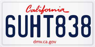 CA license plate 6UHT838