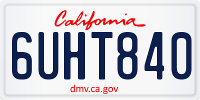CA license plate 6UHT840