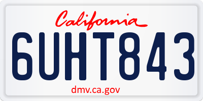 CA license plate 6UHT843