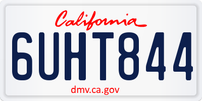 CA license plate 6UHT844