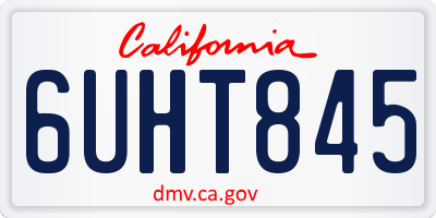 CA license plate 6UHT845