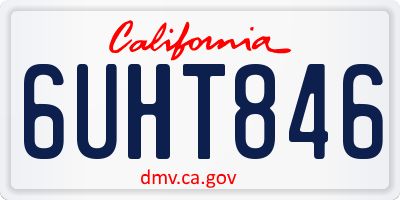 CA license plate 6UHT846