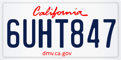 CA license plate 6UHT847