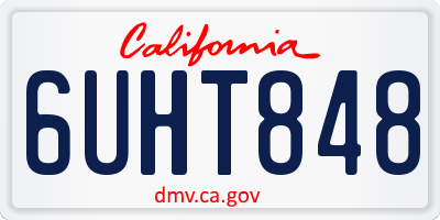CA license plate 6UHT848