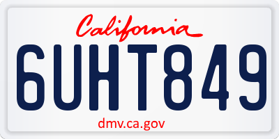 CA license plate 6UHT849