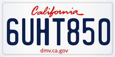 CA license plate 6UHT850