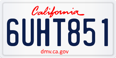 CA license plate 6UHT851