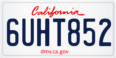CA license plate 6UHT852