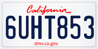 CA license plate 6UHT853