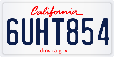 CA license plate 6UHT854