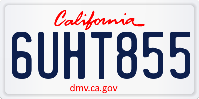 CA license plate 6UHT855