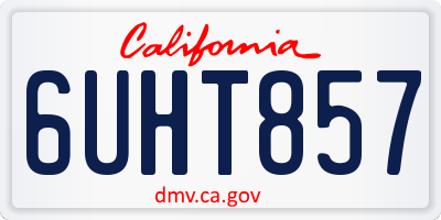CA license plate 6UHT857
