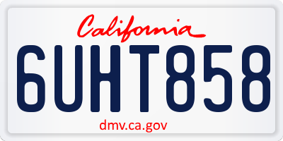 CA license plate 6UHT858