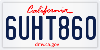 CA license plate 6UHT860