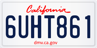 CA license plate 6UHT861