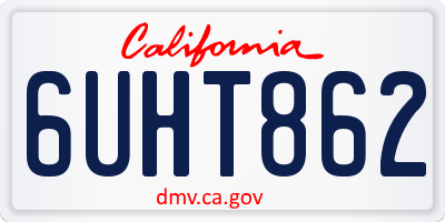 CA license plate 6UHT862