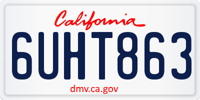 CA license plate 6UHT863