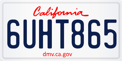CA license plate 6UHT865