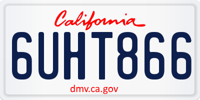 CA license plate 6UHT866