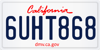 CA license plate 6UHT868