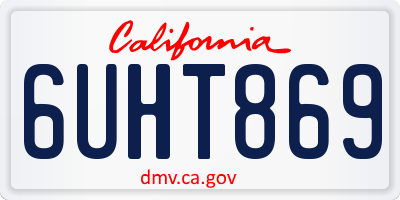 CA license plate 6UHT869