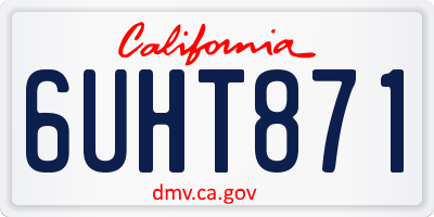 CA license plate 6UHT871