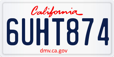 CA license plate 6UHT874