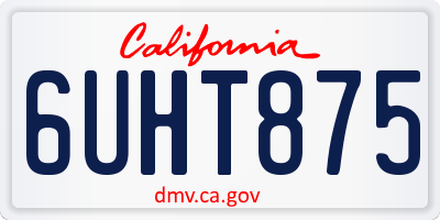 CA license plate 6UHT875