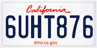 CA license plate 6UHT876