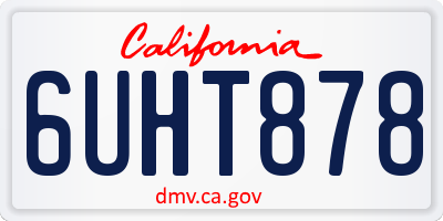 CA license plate 6UHT878