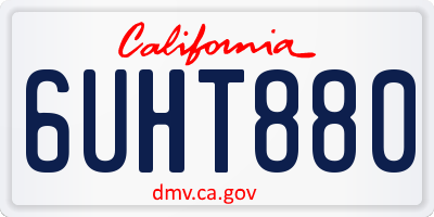 CA license plate 6UHT880