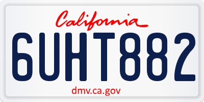 CA license plate 6UHT882