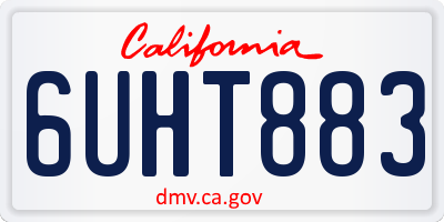 CA license plate 6UHT883