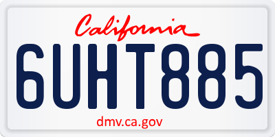 CA license plate 6UHT885