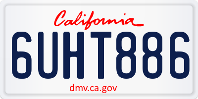 CA license plate 6UHT886