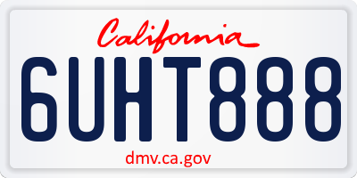 CA license plate 6UHT888
