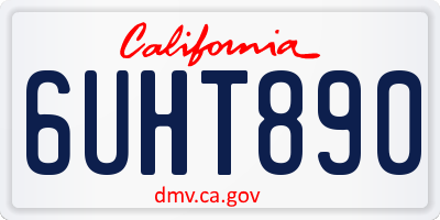 CA license plate 6UHT890
