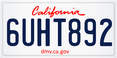 CA license plate 6UHT892