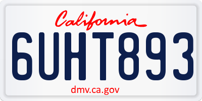 CA license plate 6UHT893