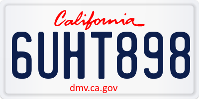 CA license plate 6UHT898
