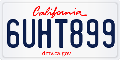 CA license plate 6UHT899