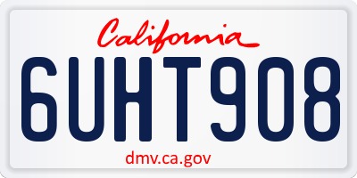 CA license plate 6UHT908