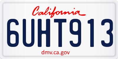 CA license plate 6UHT913